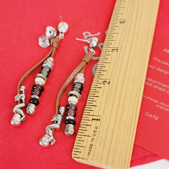 2016 Uno de 50 "Liana" Beaded Leather Pierced Earrings PEN0495 - Picture 9 of 12